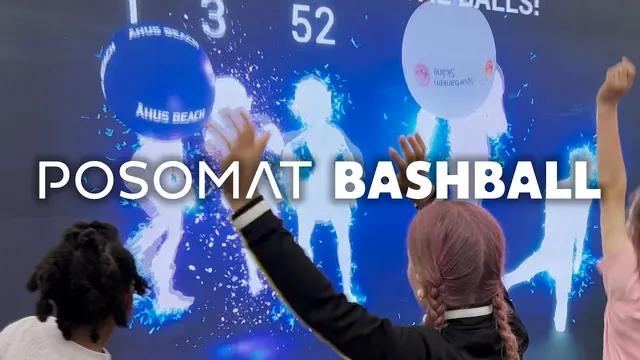 Video thumbnail: POSOMAT BASHBALL, LED Wall Game, AI Experience, Realtime 3D Body Tracking, Unreal Engine 5
